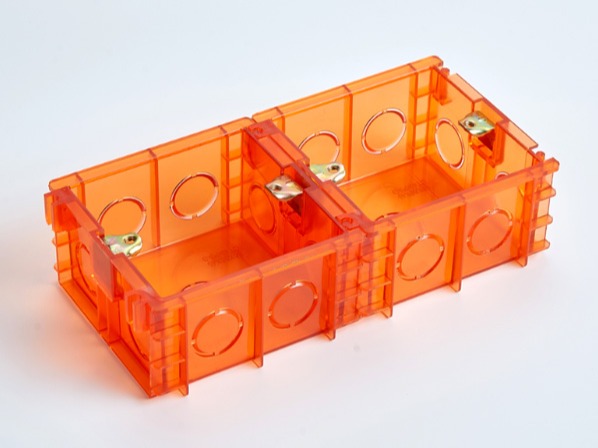 PVC红蓝透明86无缝式接线底盒